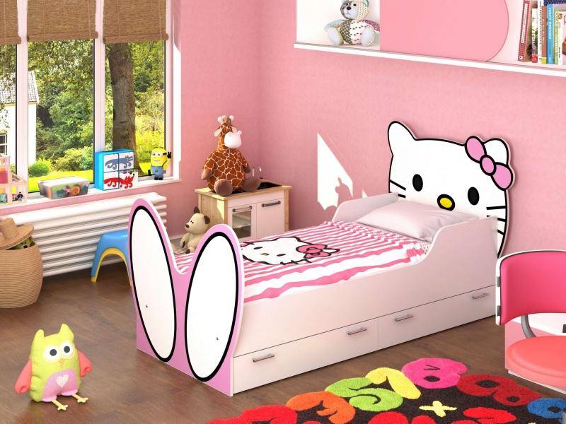 кровать hello kitty! с бязевым матрацем в Абакане