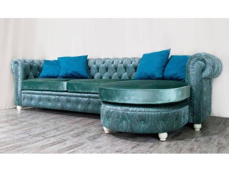 диван chesterfield с оттоманкой в Абакане