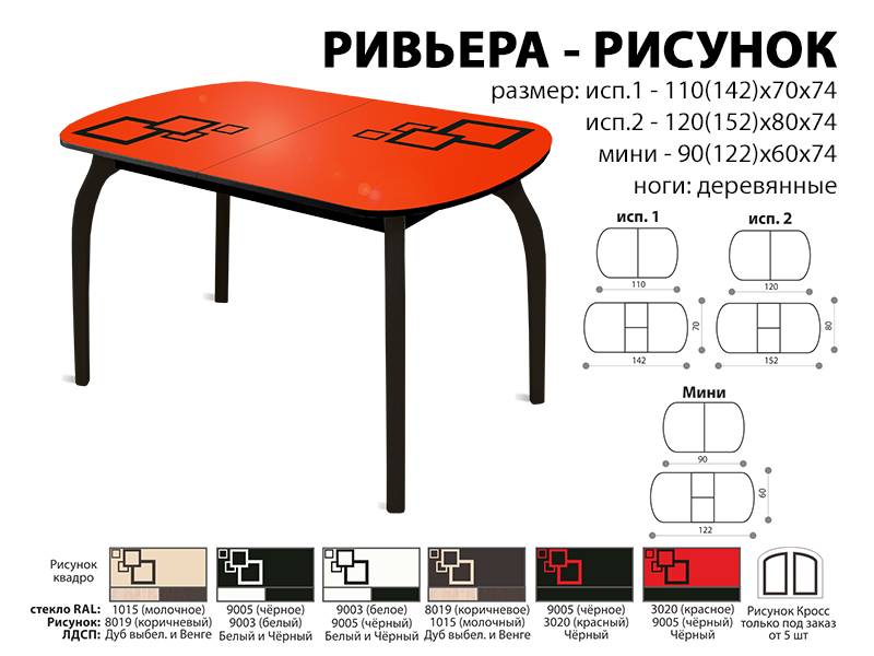 стол обеденный ривьера рисунок в Абакане