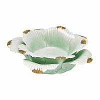 подсвечник керамический в виде цветка с золотыми лепестками flower pale green medium, 4 см в Абакане