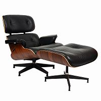 кресло eames style lounge chairчерное с коричневым в Абакане