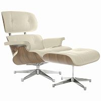 кресло eames style lounge chair & ottoman кремовое в Абакане