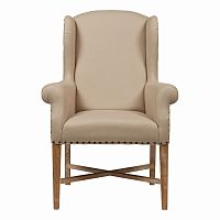 кресло мягкое с ушами french wing chair бежевое в Абакане