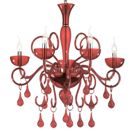 подвесная люстра ideal lux lilly sp5 rosso в Абакане