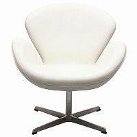 кресло swan chair экокожа белое в Абакане