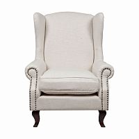 кресло мягкое с ушами белое collins wingback chair в Абакане