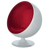 кресло-шар eero ball chair бело-красное в Абакане