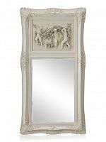 зеркало настенное прямоугольное в высокой белой раме францини distressed chalk white в Абакане