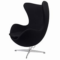 кресло arne jacobsen style egg chair черное в Абакане