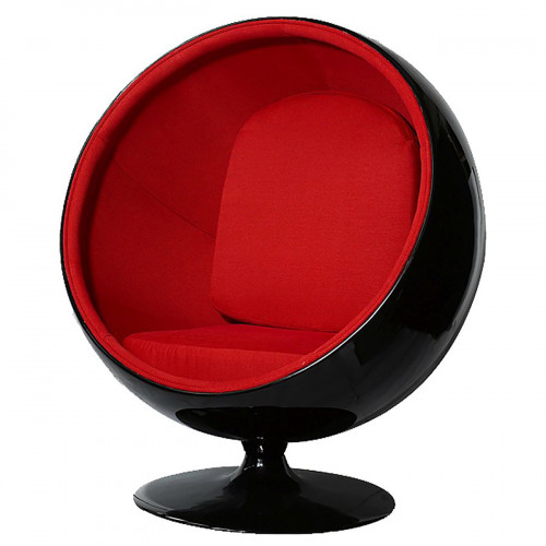 кресло eero ball chair черно-красное в Абакане