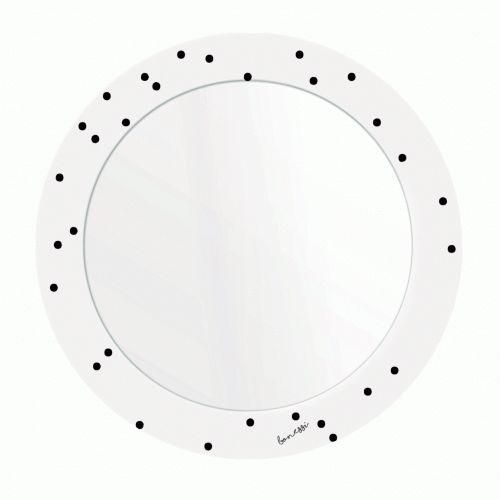 зеркало с рисунком белое круглое черные точки pois в Абакане