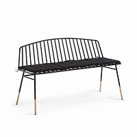 siena bench 120 черный металл черная ткань от la forma (ex julia grup) в Абакане