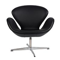 кресло arne jacobsen style swan chair черное в Абакане