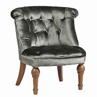 кресло sophie tufted slipper chair микровелюр серое в Абакане