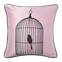 подушка с птичкой в клетке birdie in a cage pink в Абакане