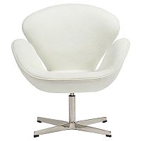 кресло swan chair кашемир белое в Абакане