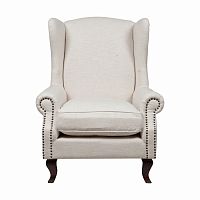 кресло collins wingback chair кремовая ткань в Абакане