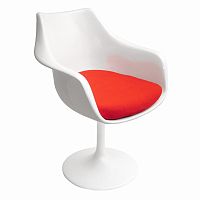 кресло tulip armchair бело-красное шерсть в Абакане