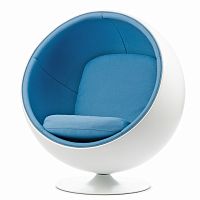 кресло ball chair бело-синее в Абакане