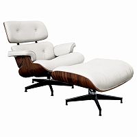 кресло lounge chair & ottoman белое в Абакане