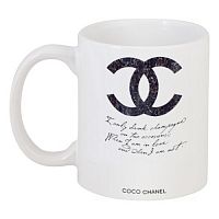 кружка с рисунком drink champagne. coco chanel в Абакане