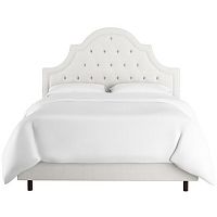 кровать двуспальная 180х200 белая с каретной стяжкой harvey tufted white в Абакане