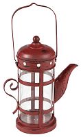 подсвечник-фонарь красный в виде чайника с ручкой old kettle, 27 см в Абакане
