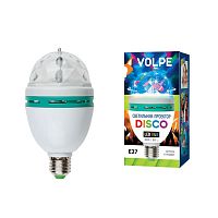 светодиодный светильник-проектор (09839) volpe disko uli-q301 03w/rgb/e27 white в Абакане