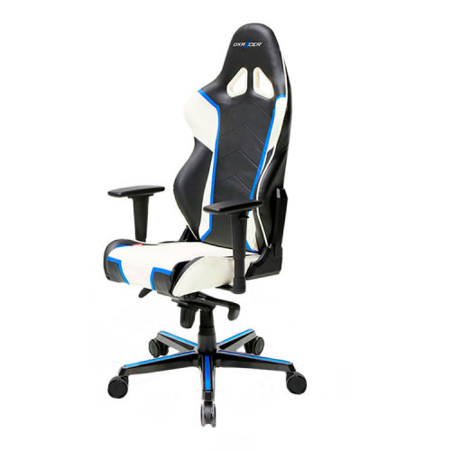 кресло геймерское dxracer racing черно-бело-синее в Абакане