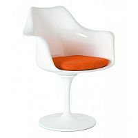 кресло tulip armchair бело-оранжевое шерсть в Абакане