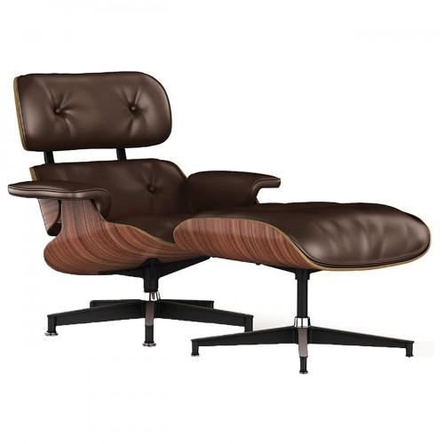 кресло lounge chair & ottoman коричневое в Абакане