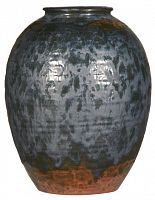 ваза керамическая объемная 32 см antiqued черная с рисунком в Абакане