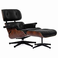 кресло eames style lounge chair & ottoman черное в Абакане