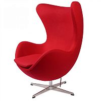 кресло arne jacobsen style egg chair красная шерсть в Абакане