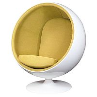 кресло eero ball chair бело-горчичное в Абакане