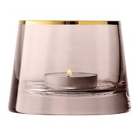 подсвечник стеклянный коричневый с золотым ободком для чайной свечи light, 6,6 см в Абакане