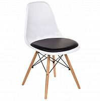 стул деревянный pc-011 белый / черный (eames style) в Абакане