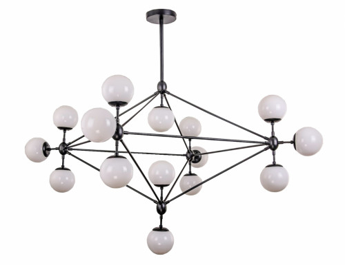 люстра modo 15 black+white черная, белые плафоны в Абакане