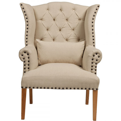 кресло quinn tufted armchair бежевое в Абакане