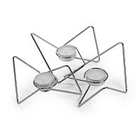 набор подсвечников серебряных металлических для чайных свечей tri-angular loop, 7 см, 3 штуки в Абакане