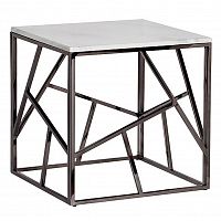 стол журнальный black chrome cube 55*55*56 см хром, белый в Абакане