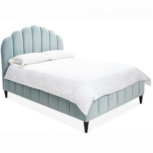 кровать двуспальная 180x200 голубая sutton scalloped в Абакане
