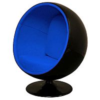 кресло eero ball chair синее с черным в Абакане